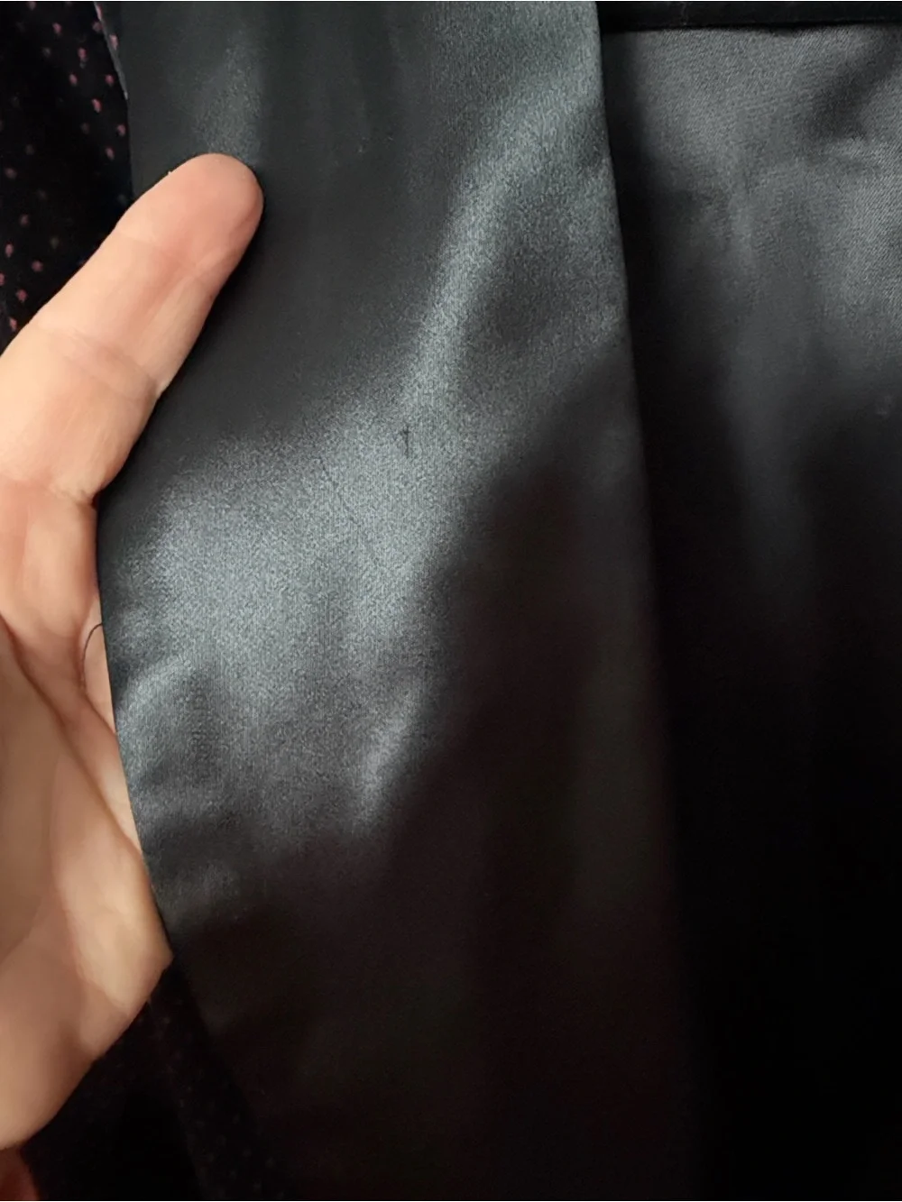 Saks Fifth Avenue Black Velvet Polka Dot Smoking Jacket Satin Collar theater